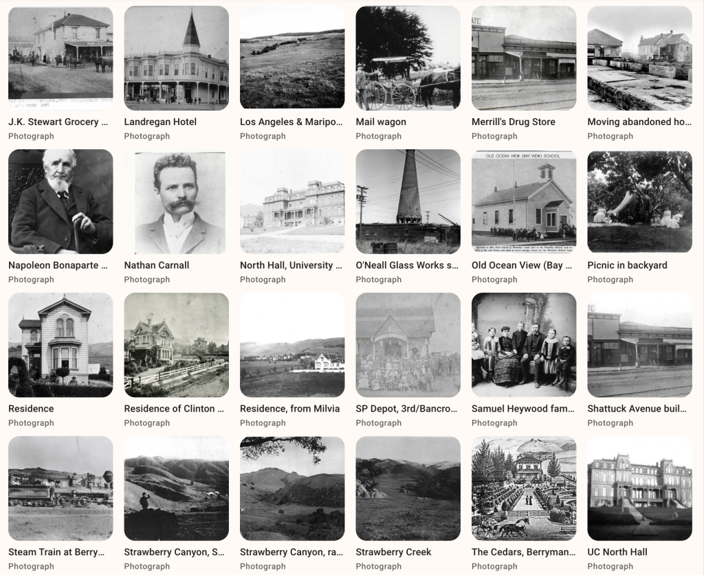 A collage of 24 historical photos representing a sampling of 1880s images that can be found on CatalogIt Hub by searching for "1880"