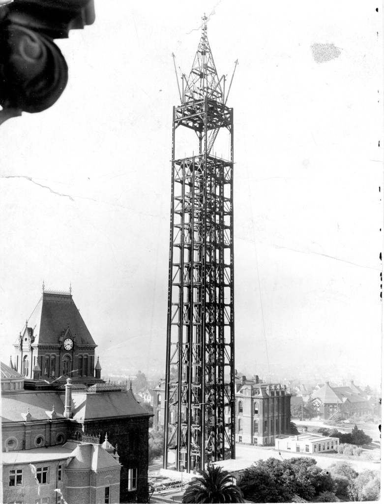 Picture of Sather Tower under Constuction, ca 1915