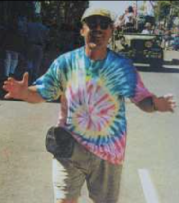 Picture of man in a tie dye tee shirt