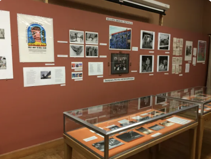 Photo of exhibits on display at the History Center (Berkeley Historical Society & Museum)