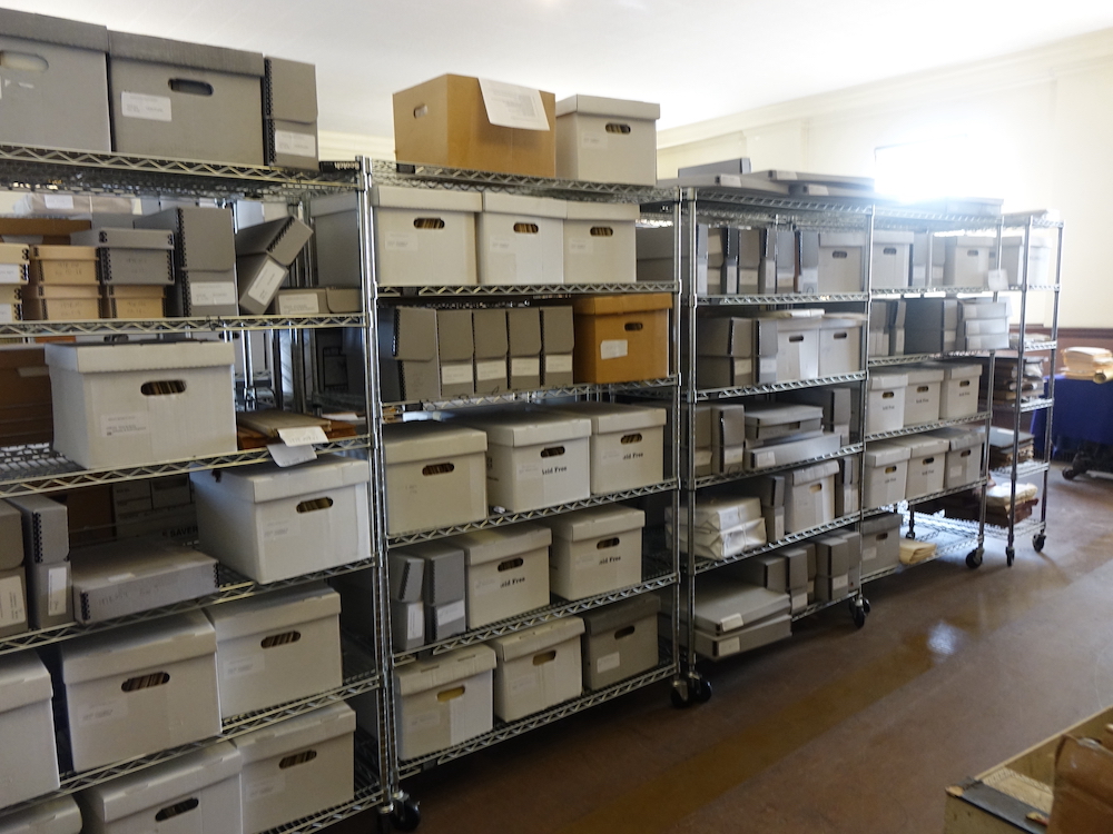 Photo showing a portion of BHSN archives storage